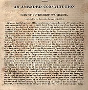 The First Virginia Constitution