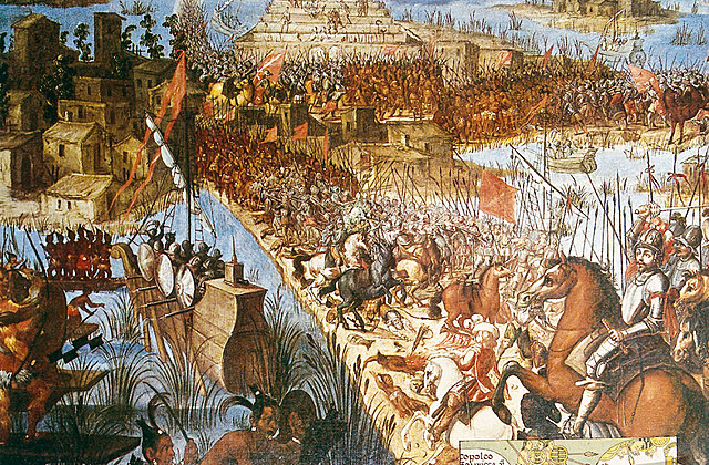 Distruzione di Tenochtitlan da parte di Cortes