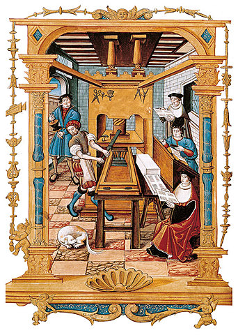 Gutenberg perfeziona una macchina per stampare