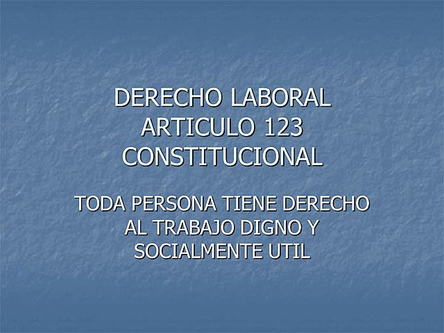 Reforma del artículo 123 constitucional
