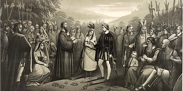 marriage of Pocahontas to John Rolfe