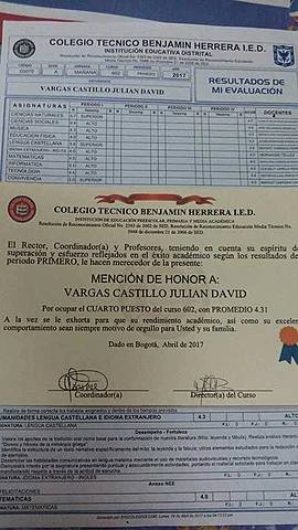 Mención De Honor Primera Vez