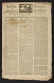 Anuncio publicado por la gaceta de Boston