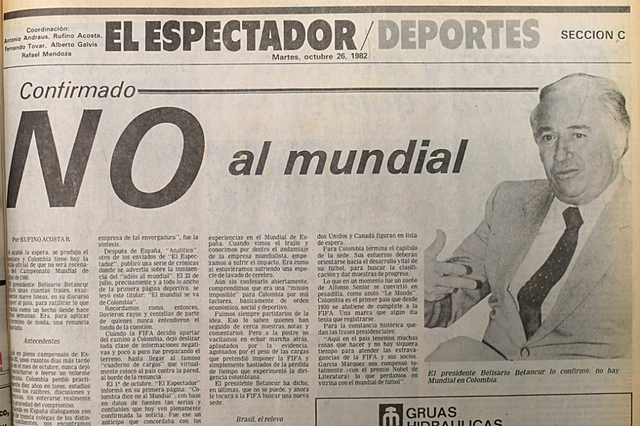 Se cancela Copa Mundial de 1986 en Colombia