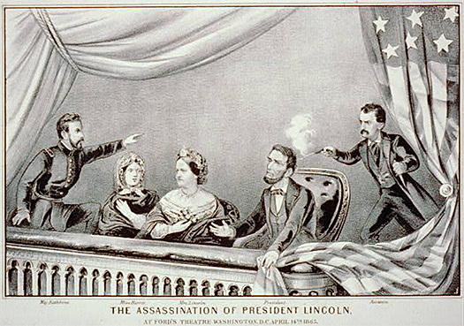 Abraham Lincoln is assassinated in Ford's Theatre
