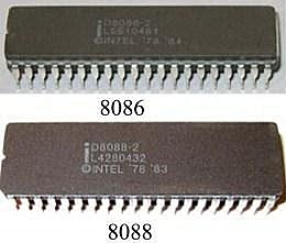 Intel 8086 y 8088 (1978 y 1979)