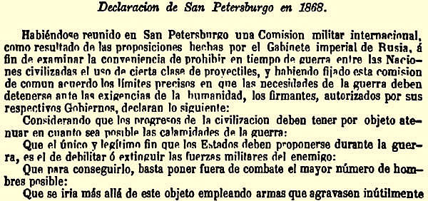 La Declaración de san Petersburgo.