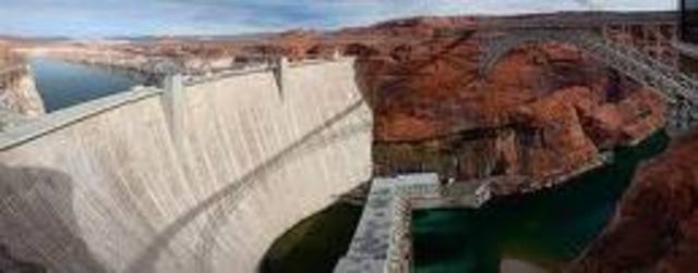 Glen Canyon Dam dedicated which created Lake Powell