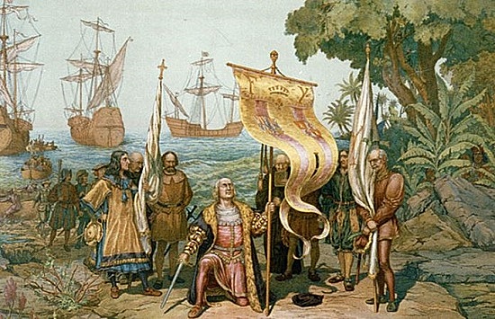 Arribo de Colón a la isla