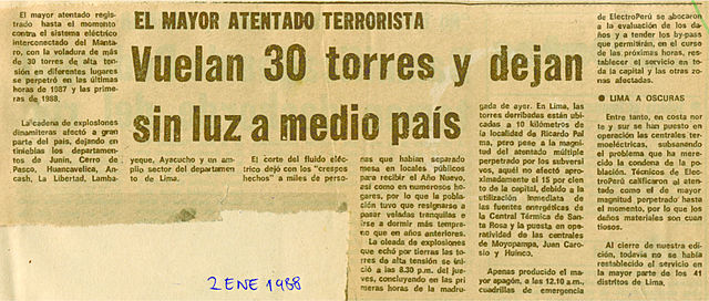 Nueve departamentos se quedan sin fluido eléctrico