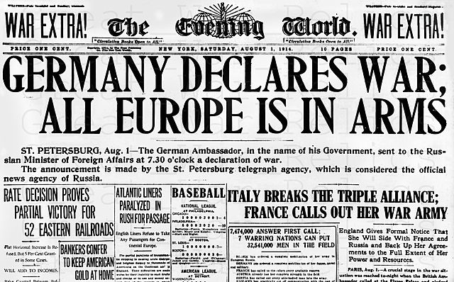 Germany declared war on Russia and France