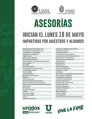 Se ofertan Asesorías virtuales para los exámenes