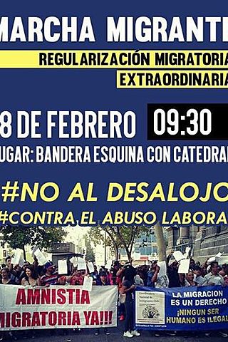 Inmigrantes marcharon hacia La Moneda para pedir amnistía