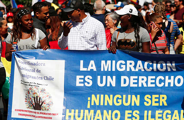 Migrantes marcharon contra Ley de Extranjería