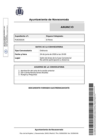 Sesión ordinaria 24-6-20 19 h