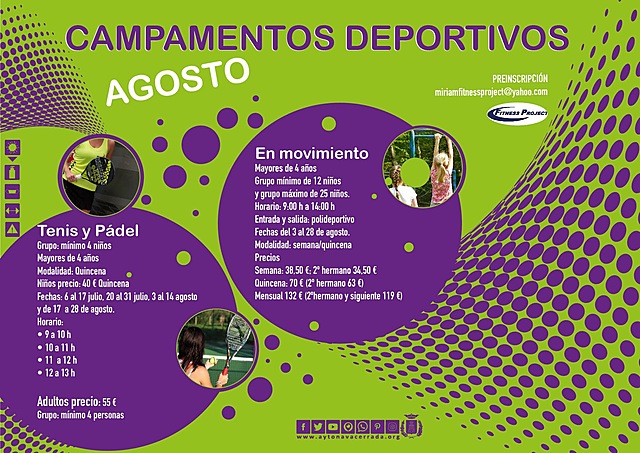 Campamentos deportivos agosto