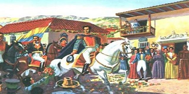 Bolivar llega al Perú.