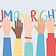 Derechos humanos levanto manos juntas ilustracion vectorial comunidad 24640 59303