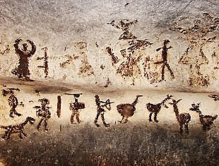 360 a.C writing in caves