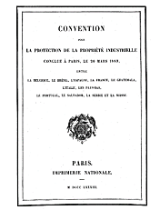 se crea la convención que protege la propiedad intelectual de marcas.