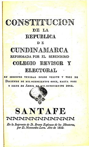 Constitución de la República de Cundinamarca.