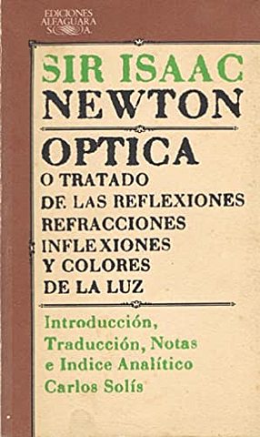 Portada del tratado de Newton sobre óptica