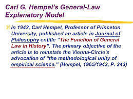 Published “The Function of General Laws in History"