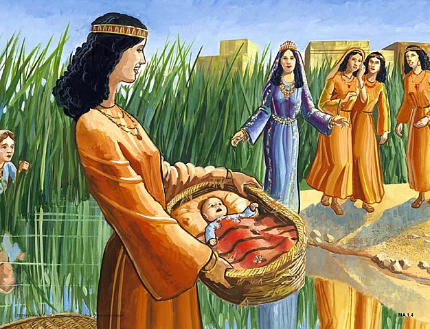 El nacimiento de Moisés.