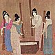 250px court ladies pounding silk from a painting (捣练图) by emperor huizong