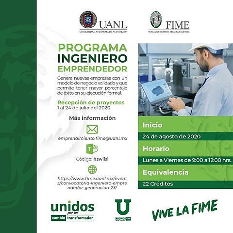 Se lanza Convocatoria Ingeniero Emprendedor GENERACIÓN 23 a distancia