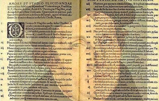 Publicación de las 95 Tesis de Martín Lutero