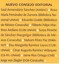 Nuevo Consejo Editorial de la revista el Bibliotecario