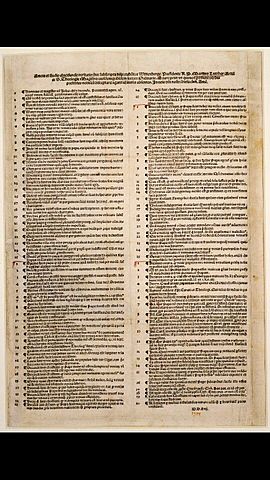 Publicación de la 95 tesis de Martin Lutero