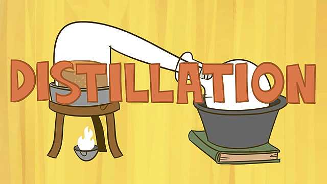 La aparición del concepto ''destilación''