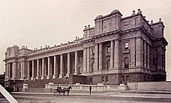 the Parliament house starts to gets built