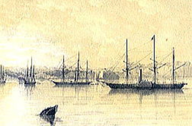 Commondore Perry ans US Navy enter Uraga bay