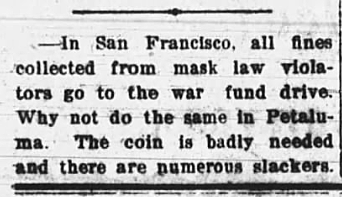 Where should flu mask fines go?