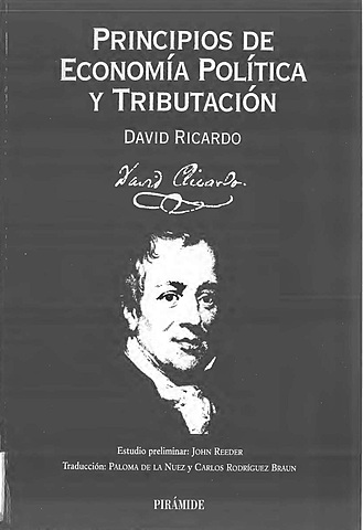 David Ricardo, principios de economía política y tributación