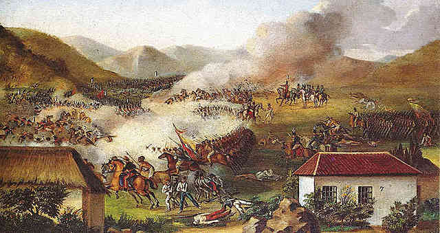 Batalla de Boyacá, que provoca la caída definitiva del Virreinato de Nueva Granada