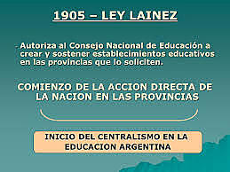 Ley Lainez 4874 "Escuelas Nacionales"