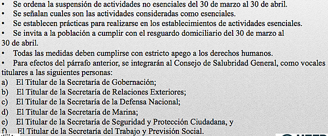 Acuerdo por el que se establecen acciones extraordinarias para atender la emergencia sanitaria generada por el virus SARS-CoV2.