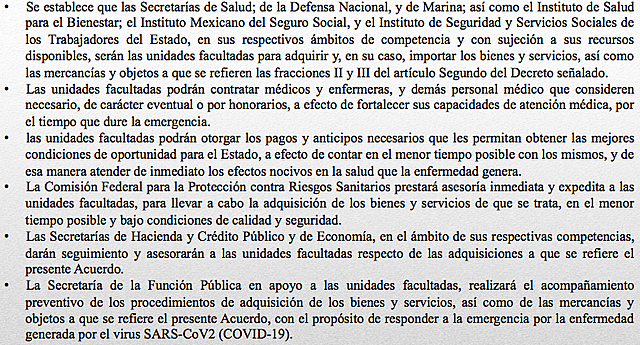 Nuevo Acuerdo de fecha 03 de abril de 2020. (se establecen acciones extraordinarias que se deberán de realizar para la adquisición e importación de los bienes y servicios).