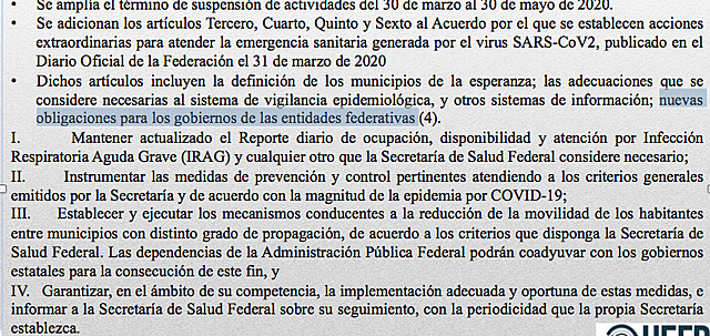 Acuerdo por el que se modifica el similar por el que se establecen acciones extraordinarias para atender la emergencia sanitaria generada por el virus SARS-CoV2, publicado el 31 de marzo de 2020.