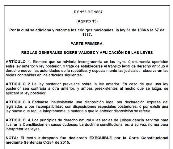 Ley 153 de 1887.