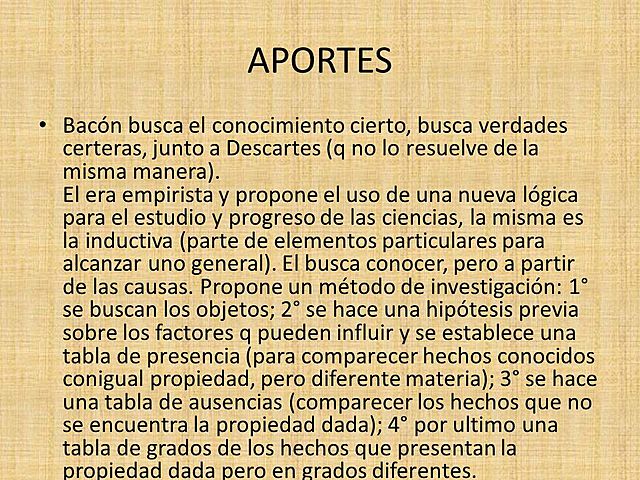 Lógica inductiva: Francis Bacon 1561-1626