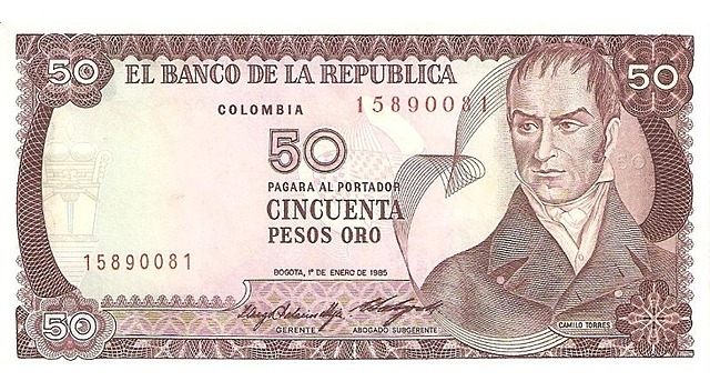 PERSONAJES EN BILLETES DE COLOMBIA 1932 A 1991.