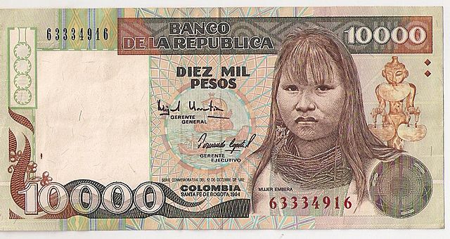 PERSONAJES EN BILLETES DE COLOMBIA 1991 a 2017.