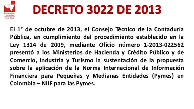 Decreto 3022 de 2013