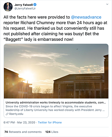 Falwell Insults Liberty Professor