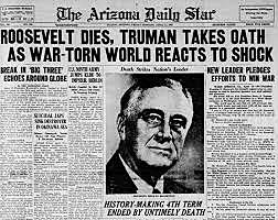 FDR Dies Unexpectedly